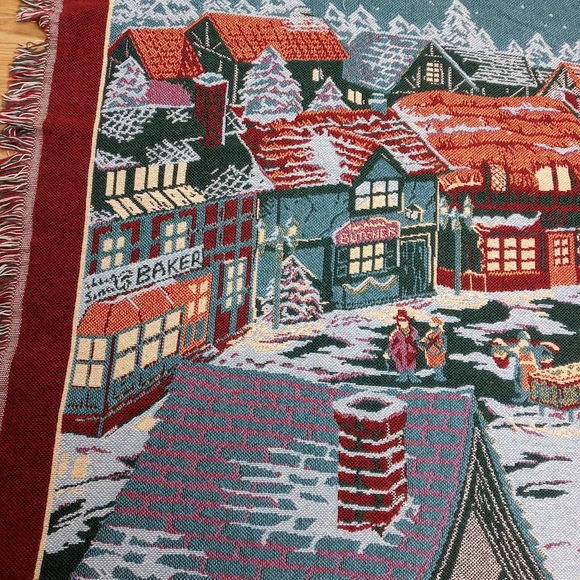 Dickens Village Tapestry blanket Christmas - Picture 5 of 7